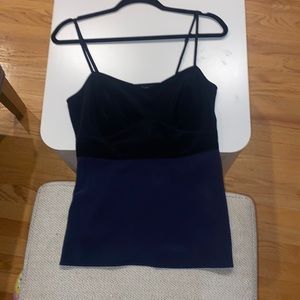 All Saints Tank Top. Dark Blue and Black. Adjustable straps.